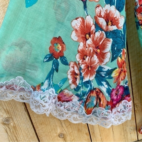 Aratta Silent Journey Floral Long Sleeve Blouse Top Feminine Lace Drapey Sz S - Picture 6 of 11